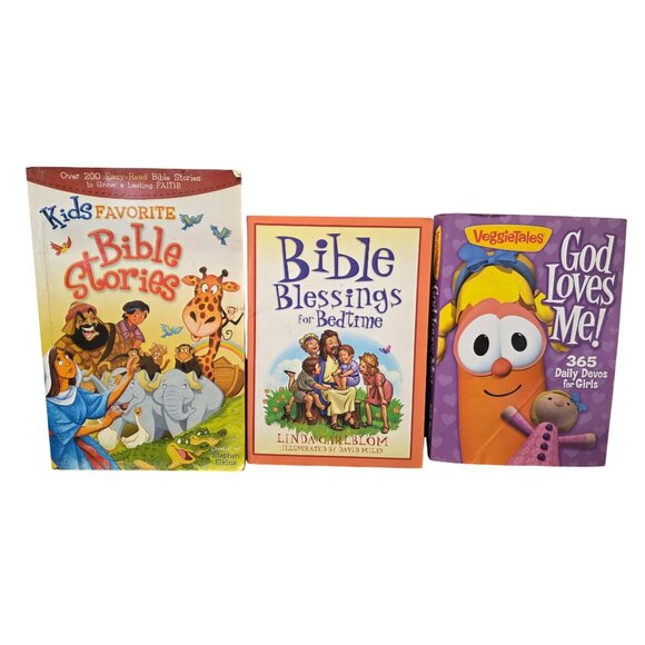 3 Kids Bible Stories Daily Devotions Bedtime Blessings Books - Picture 1 of 10